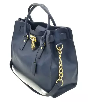 Michael Kors Large Hamilton Navy Blue Tote W/ Pad Lock • $120