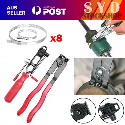 AU 2PCS CV Joint Clamp Banding Tool Ear Type Boot Clamp Pliers & 8 Set Of Clamps • $23.99