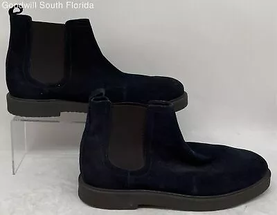 Zara Mens Navy Blue Suede Round Toe Pull On Chelsea Boots Size EUR 41 • $19.49