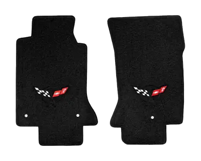 1997-2004 C5 Corvette Lloyd Velourtex Black Floor Mats Black Crossed Flags Logo • $138.99