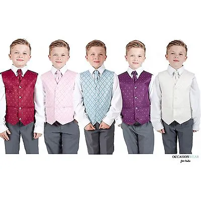 Boys Suits Waistcoat Suit Wedding Pageboy Party Outfit Grey Baby Suit 5 Colours • £19.99