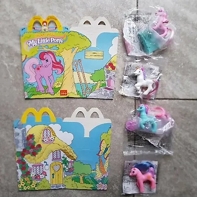 My Little Pony 1998 McDonald's Happy Meal Set Of 4 Toys And 2 Meal Boxes • £10