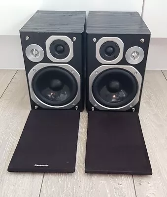 Panasonic SC-PMX5 Black Bookshelf Speakers - Tested Working  • £39.99