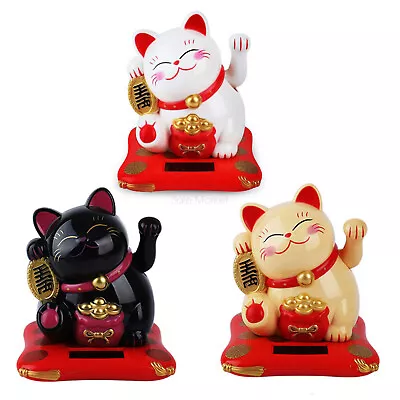 Cartoon Lucky Cat Waving Arm Collection Feng Shui Ornament For Table Decor • $22.84
