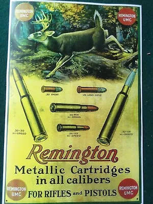 Remington Metallic Cartridges Advertising Poster For Rifles & Pistols  • $7.50