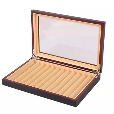 1 Piece 12 Grid Wooden Pen Display Case Storage Luxury Fountain Case Ebony D1S4 • $46.99