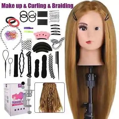 Mannequin Head For Hairdressers Practice Training Styling Braiding Hairdressing • $68.65