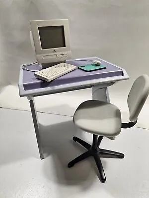 American Girl Doll Computer Macintosh Monitor Keyboard Mouse Desk Chair • $49.99