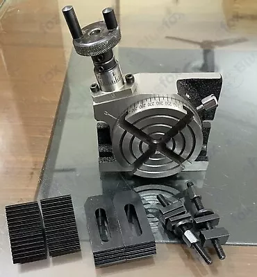 4  HORIZONTAL & VERTICAL PRECISION ROTARY TABLE W. Clamping Kit • $102.66