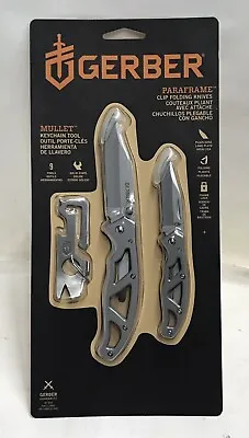 Gerber Knife Kit (paraframe & Paraframe Mini Knives + Mullet Keychain Multitool) • $15