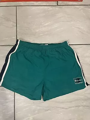 Vintage 90s Champion Shorts Mens Large Turquoise Aqua With Mesh Liner Swim Nylon • $35