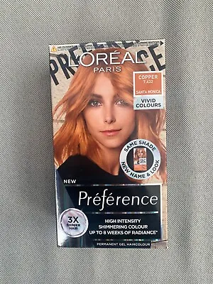 L'oreal Preference High Intensity Hair Colour Copper 7.432 Santa Monica Bnib • £9.75