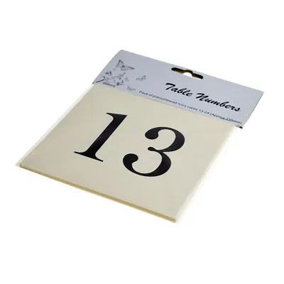 Pack Of 12 Pre Numbered Ivory Square Table Numbers (13-24) For Holders - XTNSI2 • £2.99