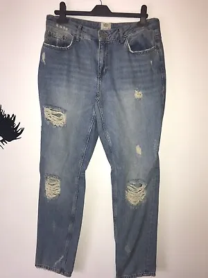 £30 • Buy River Island Ripped Denim Jeans Uk Size 12