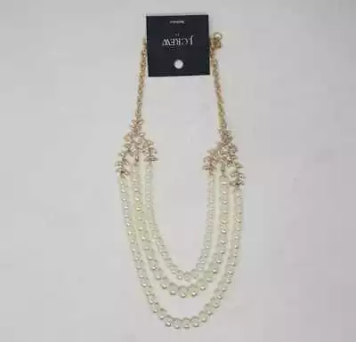 New J Crew Factory Three Layer Pearl  And Crystal Statement Necklace • $39.99