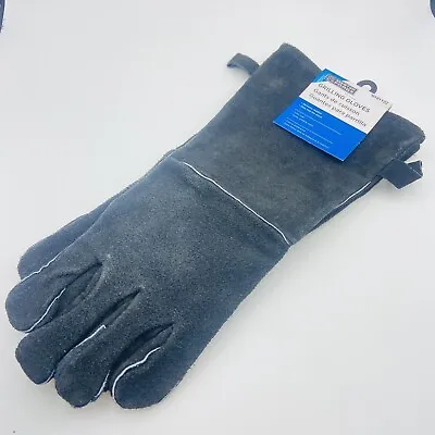 Master Forge Grilling Gloves Black Brushed Leather Heavy Duty #0181122 • $17.99