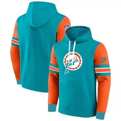 Men's Miami Dolphins Sideline Alternate Club Pullover Hoodie Green S-3XL • $59.90