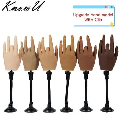 Upgrade Silicone Hand Model With Clip Nail Art Practice Display Fake Hand • $39.21