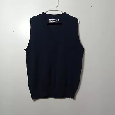 VTG Shenandoah Mens M Blue Pullover Sweater Vest Sleeveless Cardigan Sweatshirt • $5