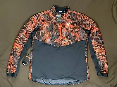 Nike Thermore DriFit Reflective Half Zip Running Jacket Orange Large CK0035-808 • $137.03