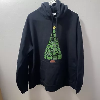 $17.99 • Buy Super Mario Bros Men's Christmas Tree Sweater Hoodie Nintendo Size 2XL Black
