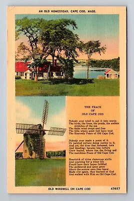 Cape Cod MA-Massachusetts An Old Homestead Antique Vintage Souvenir Postcard • $7.99