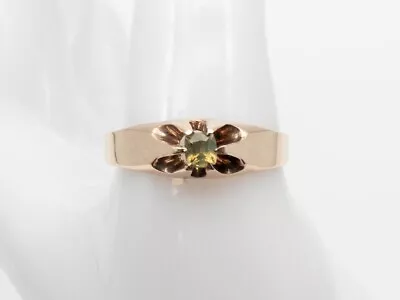 Antique Victorian 1890s $3000 Certified Alexandrite 14k Yellow Gold Mens Ring • $685