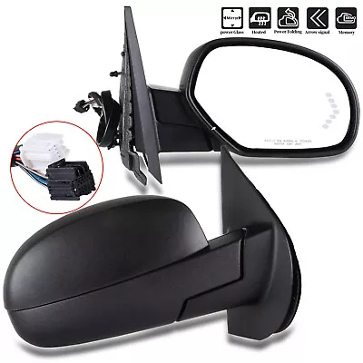 Power Fold Heated Puddle Light Signal Memory Black RH Mirror For 07-13 Chevy GMC • $91.95