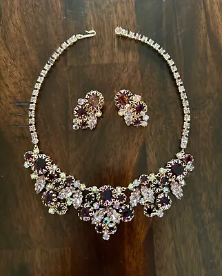 Gorgeous Juliana Amethyst Rhinestone Necklace & Matching Earrings~ • $215