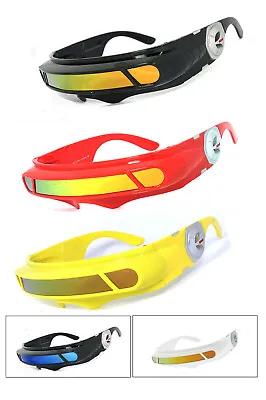 $12.99 • Buy 1 Or 2 SPACE ALIEN COSTUME Party CYCLOPS Futuristic Robot SHIELD SUN GLASSES