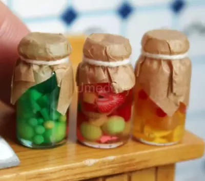 Dollhouse Miniature Set Of 3 Canned Jars • $6.50