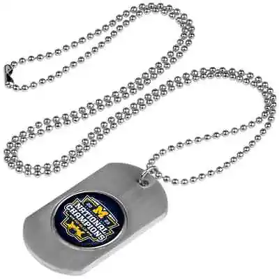 Michigan Wolverines National Champion Dog Tag Necklace With Collegiate Medallion • $15