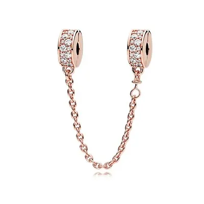 $38.88 • Buy Genuine Pandora Rose Gold ALE R 786322 Pandora Shining Elegance Safety Chain