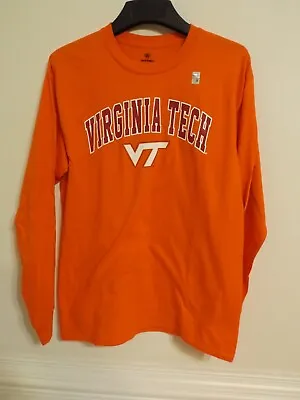 New No Tags Men's Virginia Tech Long Sleeve T-Shirt Size M Orange 100% Cotton • $12.99