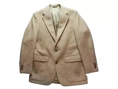 Vintage Bespoke Jacket Adult Medium 100% Camel Hair Sport Coat Suit Pocket Mens • $89.99