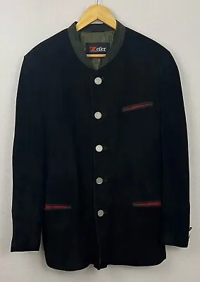 Zeiler Mens Zeigenvelour Black Suede Traditional Jacket Hunting Blazer Jacket 52 • $189