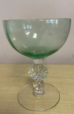 Vintage Morgantown Elegant Glass Light Green Golf Ball Stem Cocktail Glass • $17.50