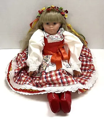 Vintage Corolle Blonde Long Legs 22” Doll In Ukrainian Folk Outfit FRANCE • $39.99
