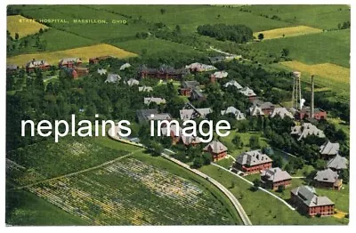 Massillon Ohio - State Hospital Aerial View - 1940s • $3.99