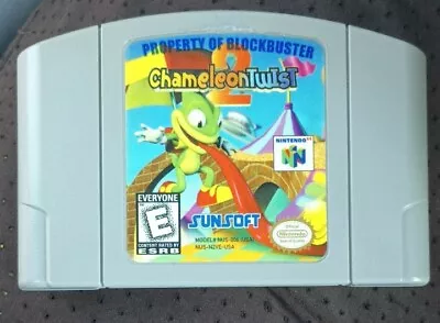 Chameleon Twist 2 Nintendo 64 N64  Tested Authentic BLOCKBUSTER Rental Copy • $74.50