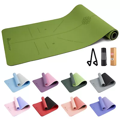 METEOR Non-Slip Yoga MatPilates MatExercise MatGym MatExtra Thick 183x65cm • $36.12