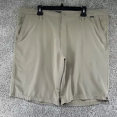 Hurley Phantom Chino Shorts Mens 40 Khaki 11” Inseam Stretch Logo Breathable • $9.44