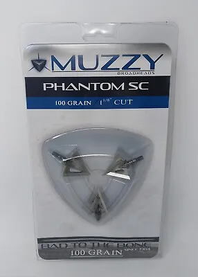 Muzzy Phantom SC 100 Grain: 4 Blade Steel Broadheads 3 Pack: 1 1/8  Cut: # 4300 • $32.99