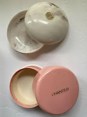 Vintage Max Factor Primitif Bath Powder AND Chantilly Dusting Powder Containers • $14.50