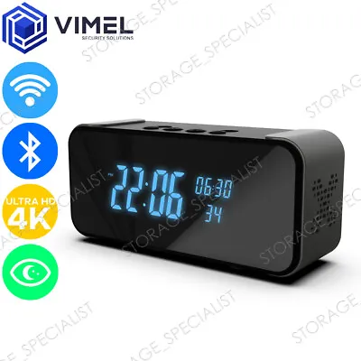 $199.99 • Buy Wireless WIFI Digital Alarm Clock Camera Bluetooth IP Speaker Ultra HD 4K 