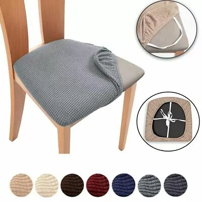 Stretch Dining Chair Seat Cushion Seat Covers Protector Slipcovers Chair Cover • $10.69