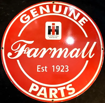 Vntg. Art FARMALL GENUINE PARTS 1923 PORCELAIN ENAMEL SIGN Rare Advertising 30  • $207
