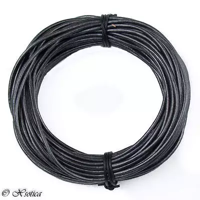 Xsotica® Gunmetal Metallic Gray Round Leather Cord 1 Mm 25 Meters (27 Yards) • $7.50