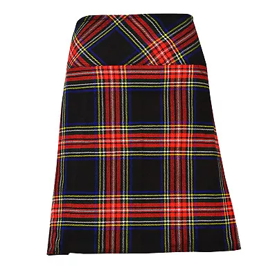 Ladies Knee Length Kilt Skirt 20  Length Tartan Pleated Kilts - Black Stewart • $13.01