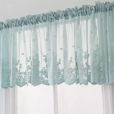 1pc Kitchen Cafe Lace Short Curtain Valance Window Sheer Net Voile Panel Decor • $19.94